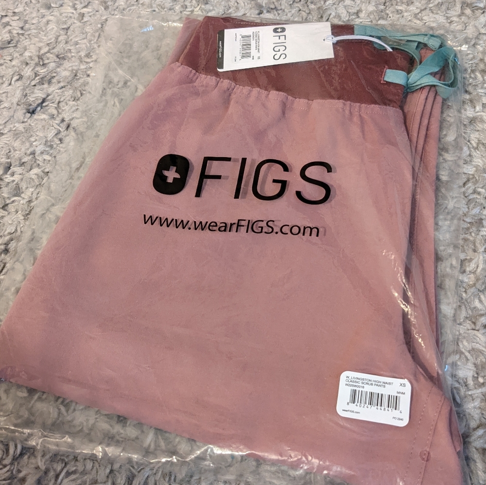 NWT Figs scrub pants - Livingston High Waisted Classic - Mineral Mauve Size:XS